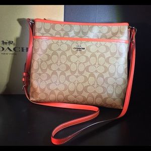 NEW COACH F58297 SIGNATURE FILE BAG CROSSBODY